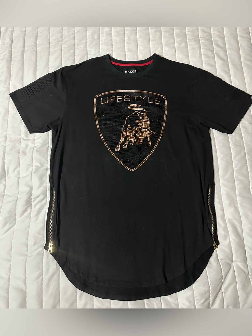 Makobi Black Short-Sleeve 'Lifestyle' Bull Logo Tee